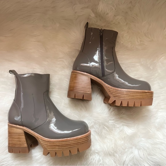 New! JEFFREY CAMPBELL Quavo Patent Leather Chunky Platform Boots - Picture 7 of 12